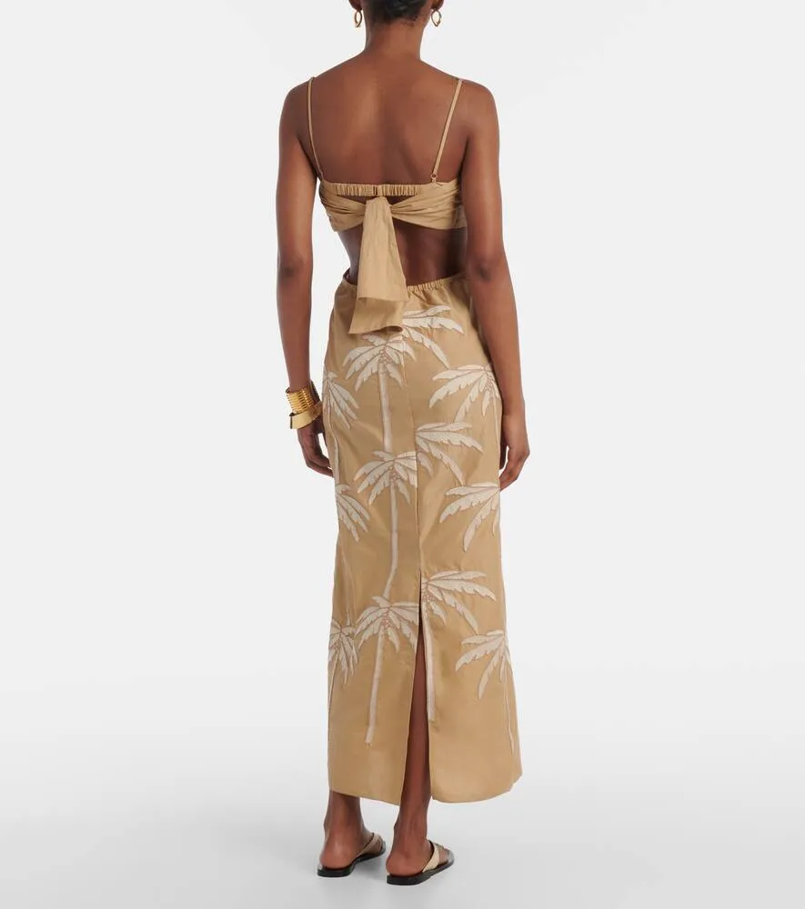 Johanna Ortiz Sea Swirl tie-detail cutout midi dress