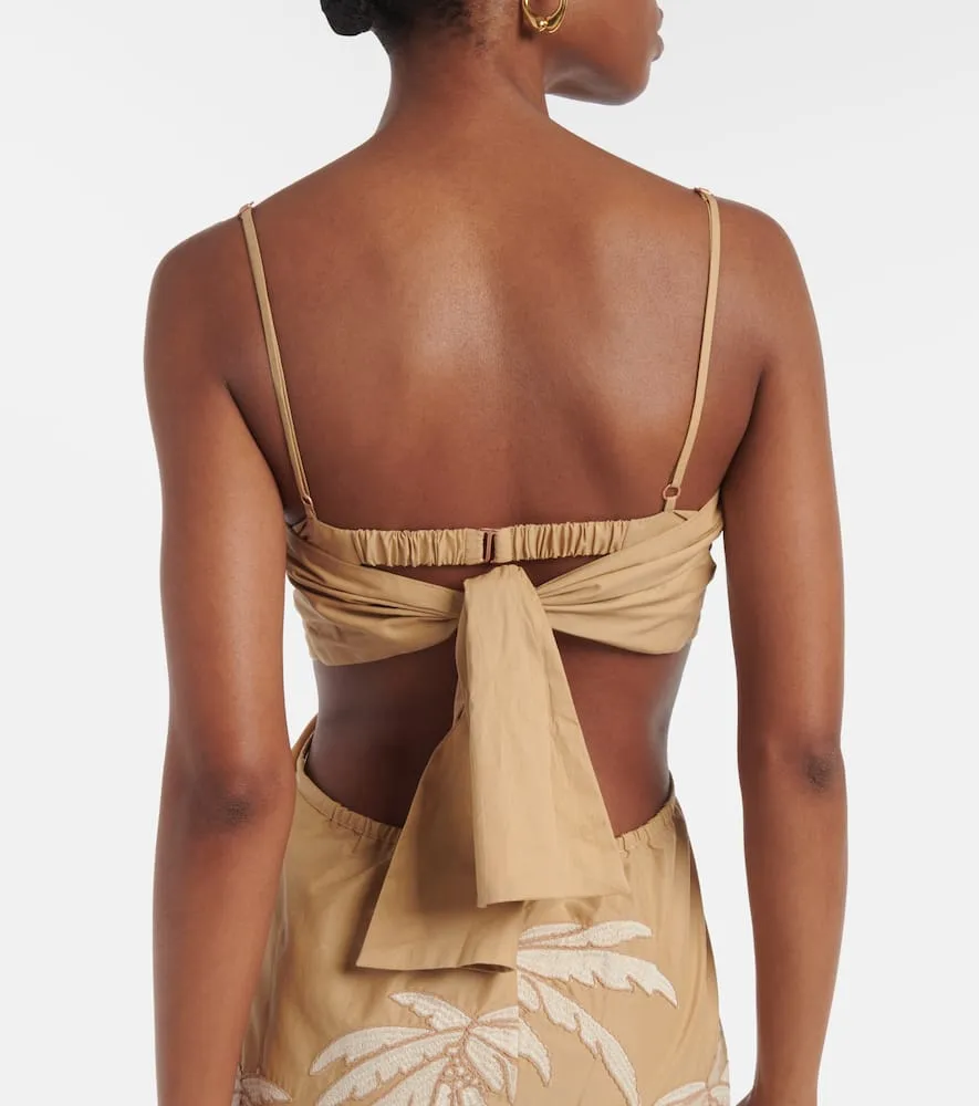Johanna Ortiz Sea Swirl tie-detail cutout midi dress
