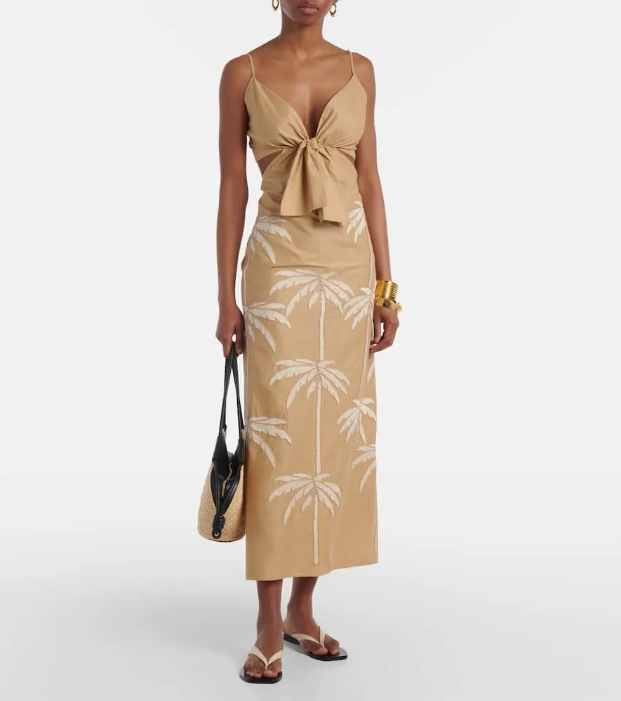 Johanna Ortiz Sea Swirl tie-detail cutout midi dress
