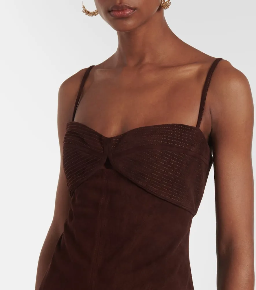 Johanna Ortiz Suede midi dress
