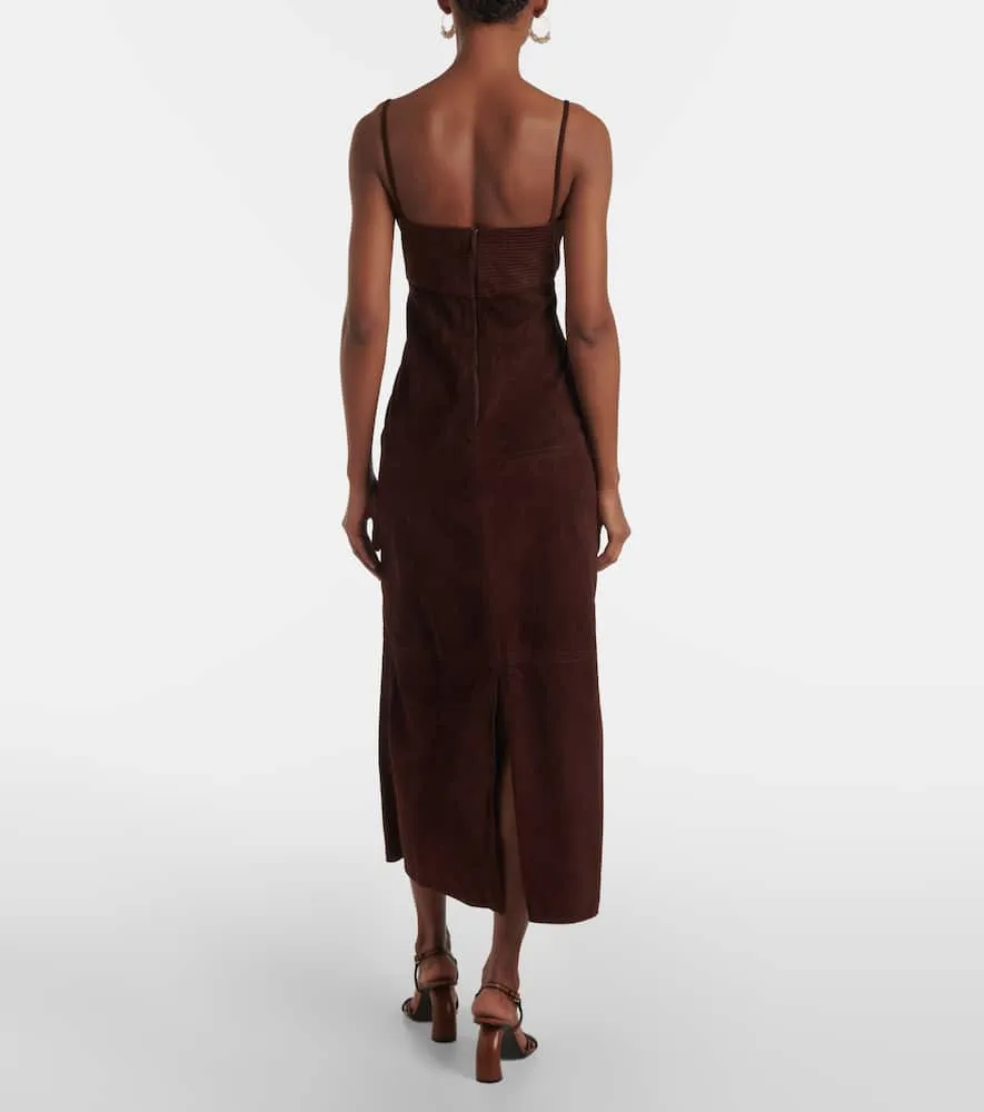 Johanna Ortiz Suede midi dress