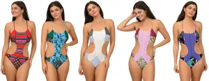 JR-1PKMN - Wholesale Junior's Mix Pattern Monokinis