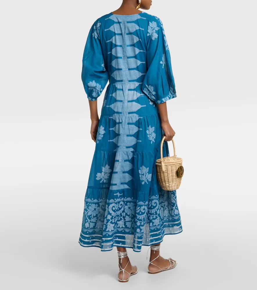 Juliet Dunn Dhaka printed cotton midi dress