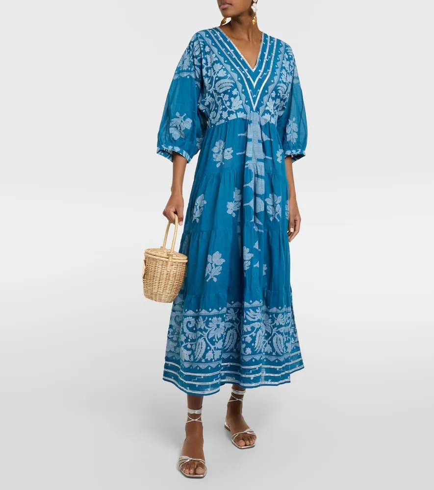Juliet Dunn Dhaka printed cotton midi dress