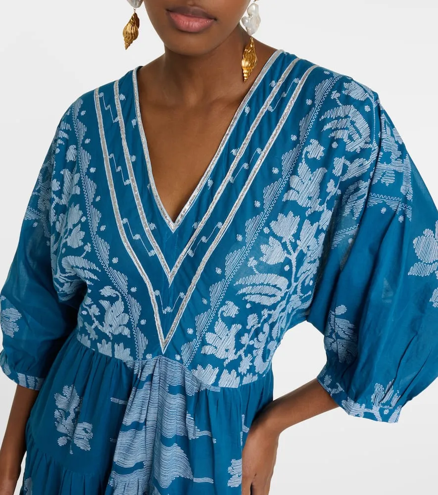 Juliet Dunn Dhaka printed cotton midi dress