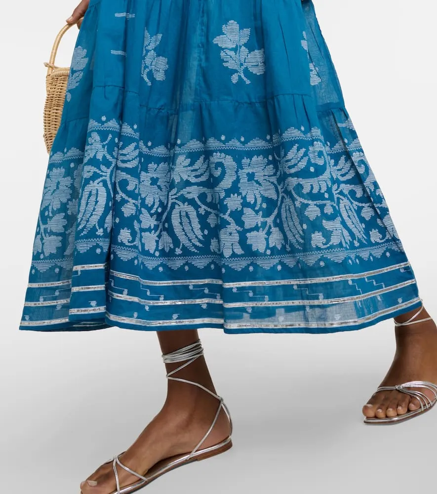 Juliet Dunn Dhaka printed cotton midi dress
