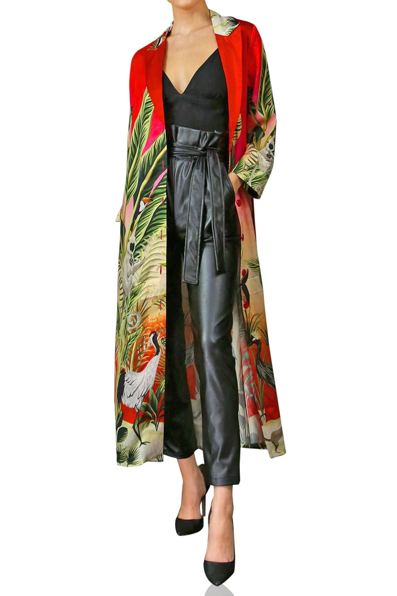 Jungle Print-Long Duster Coat