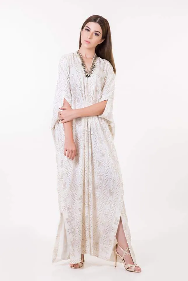 Kaftans - Kf# 12813-White
