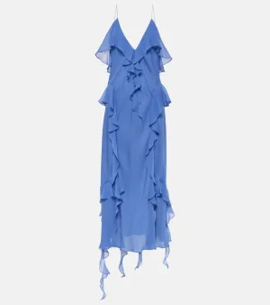 Khaite Pim ruffled silk georgette slip dress