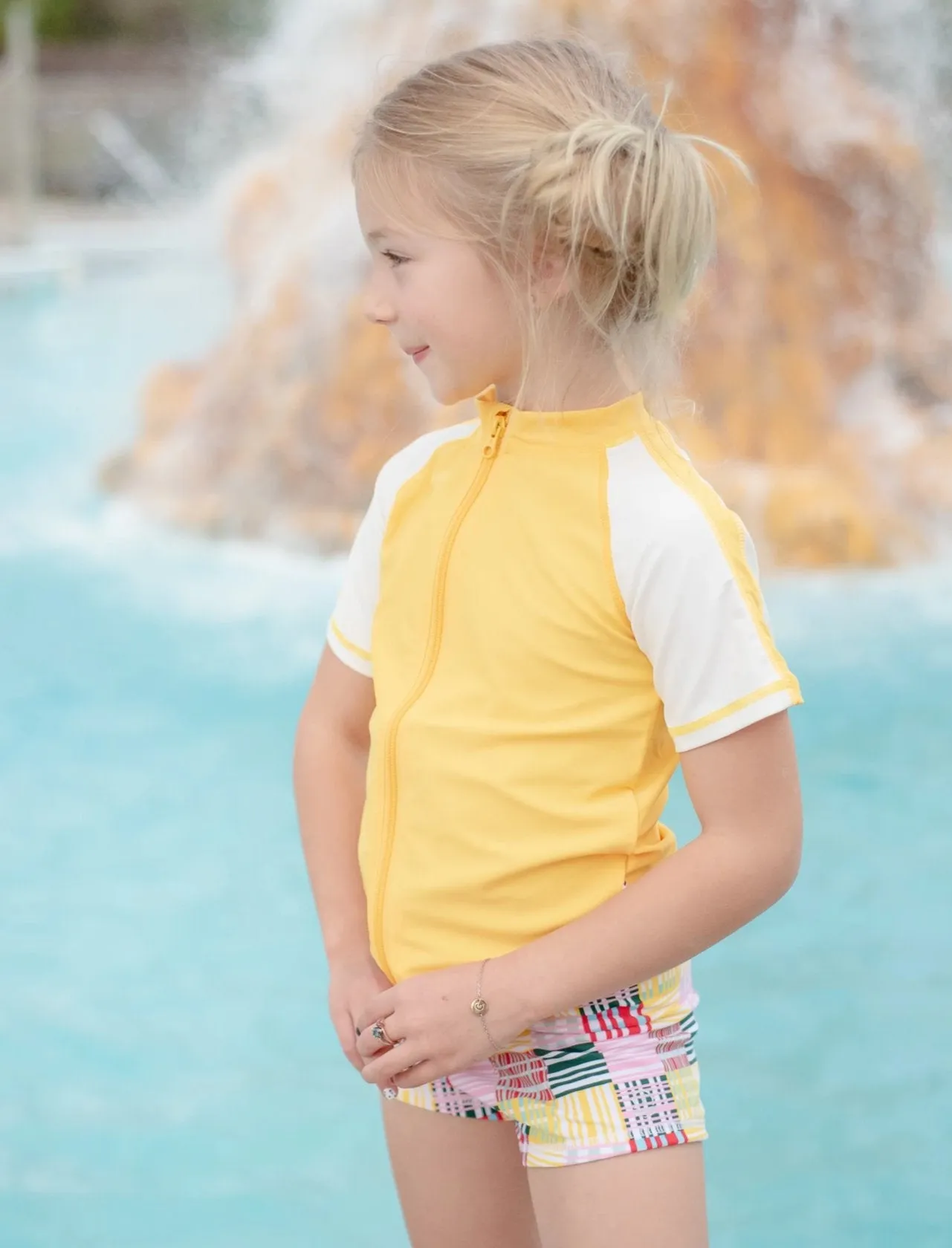 Kids Euro Shorties   Short Sleeve Rash Guard Set - Madras Mania