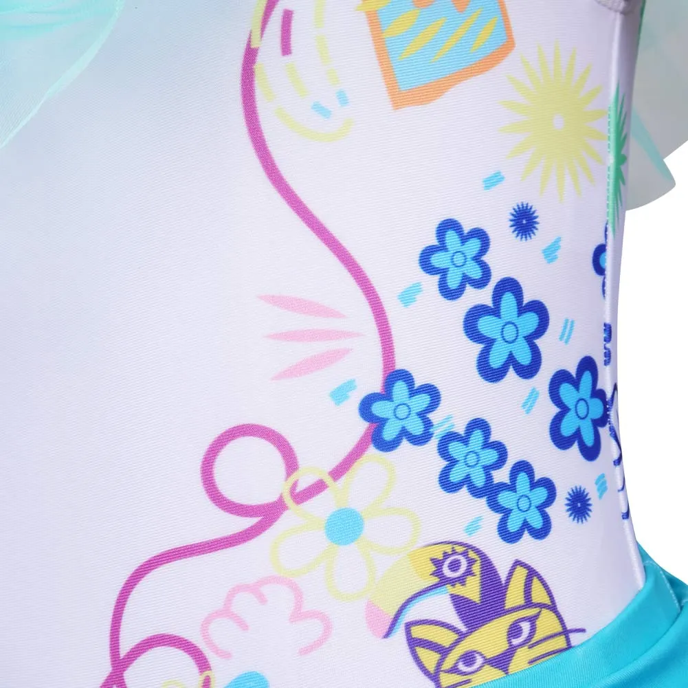 Kids Girls Encanto Mirabel Swimsuit Cosplay Costume Dress Swimwear Outfits Halloween Carnival Suit