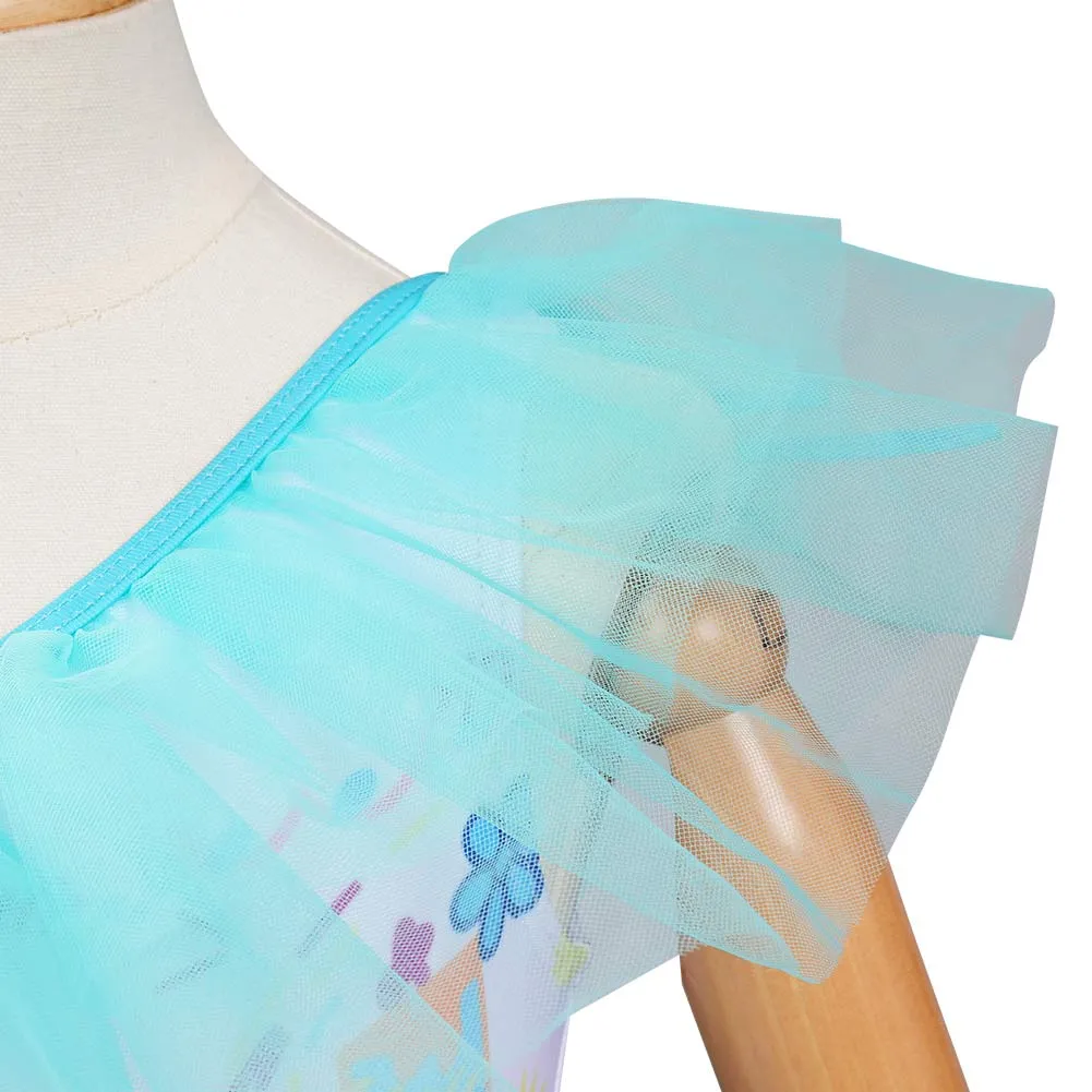 Kids Girls Encanto Mirabel Swimsuit Cosplay Costume Dress Swimwear Outfits Halloween Carnival Suit
