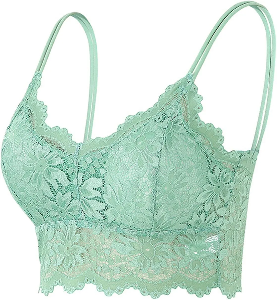 Lace Bralettes for Women Full Coverage Wirefree Seamless T Shirt Bra Lightly Lined Hides Back Fat Comfort Underwear