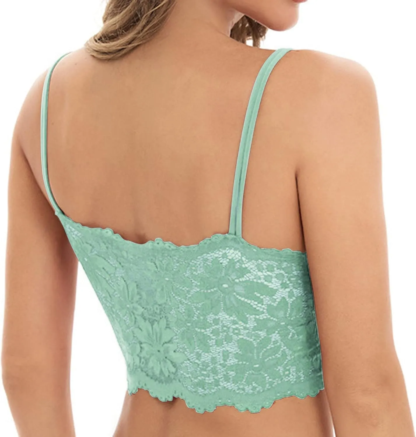 Lace Bralettes for Women Full Coverage Wirefree Seamless T Shirt Bra Lightly Lined Hides Back Fat Comfort Underwear