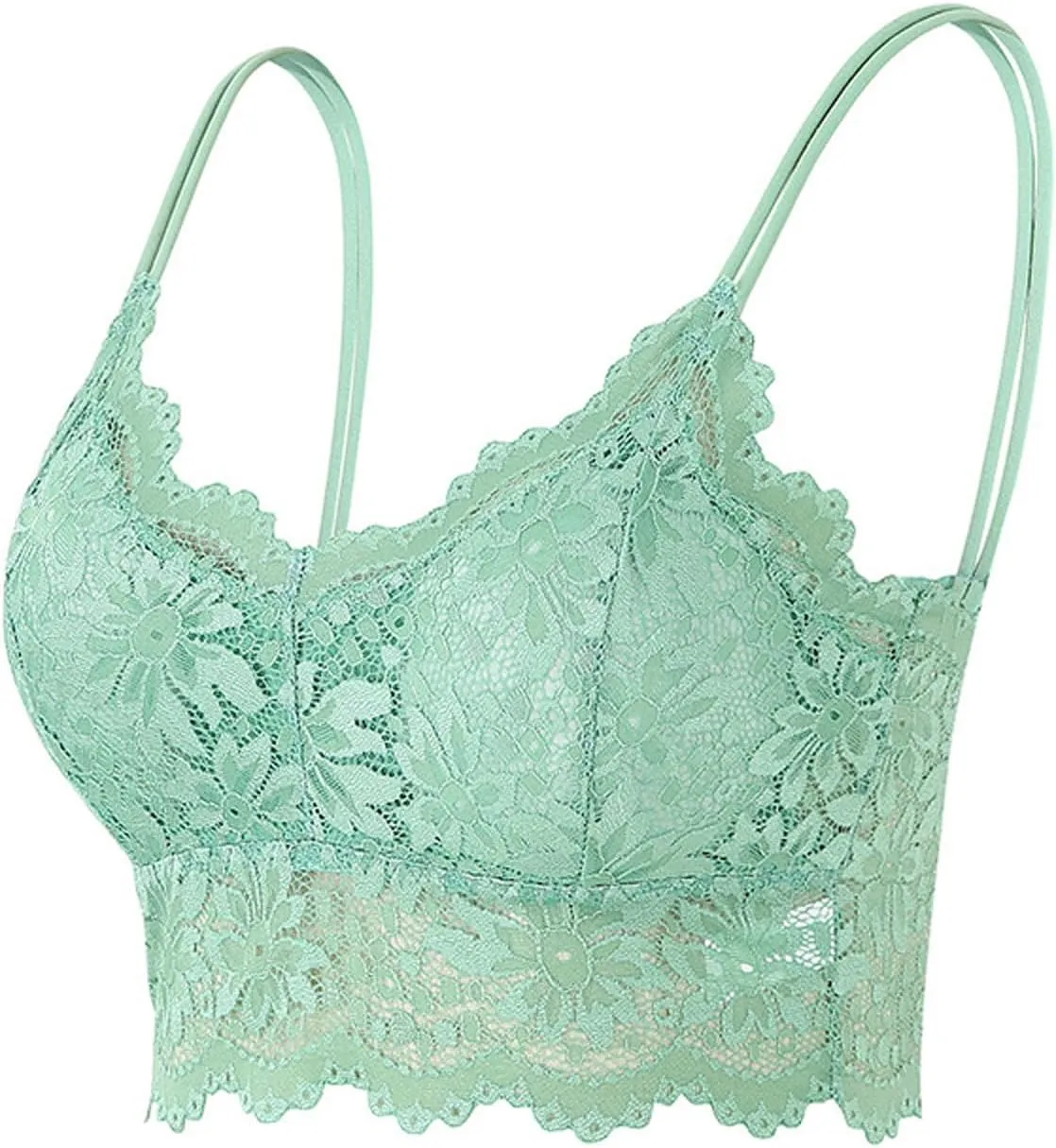 Lace Bralettes for Women Full Coverage Wirefree Seamless T Shirt Bra Lightly Lined Hides Back Fat Comfort Underwear