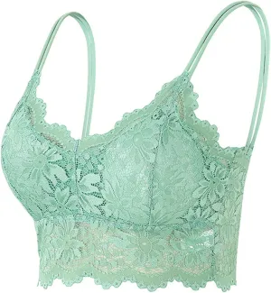 Lace Bralettes for Women Full Coverage Wirefree Seamless T Shirt Bra Lightly Lined Hides Back Fat Comfort Underwear
