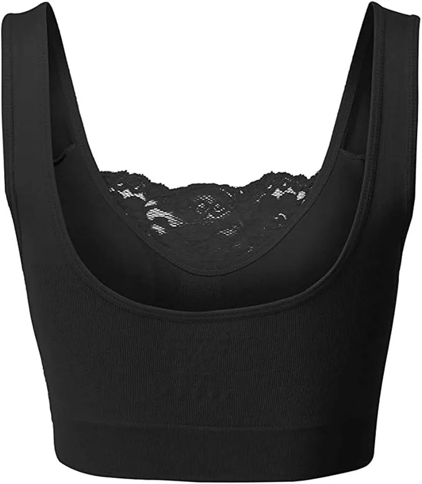 Lace Full Coverage Bras for Women Push Up No Underwire Back Smothing Bras Stretchy Bralettes with Support