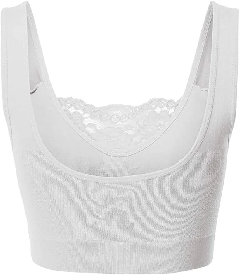 Lace Full Coverage Bras for Women Push Up No Underwire Back Smothing Bras Stretchy Bralettes with Support