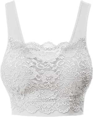 Lace Full Coverage Bras for Women Push Up No Underwire Back Smothing Bras Stretchy Bralettes with Support
