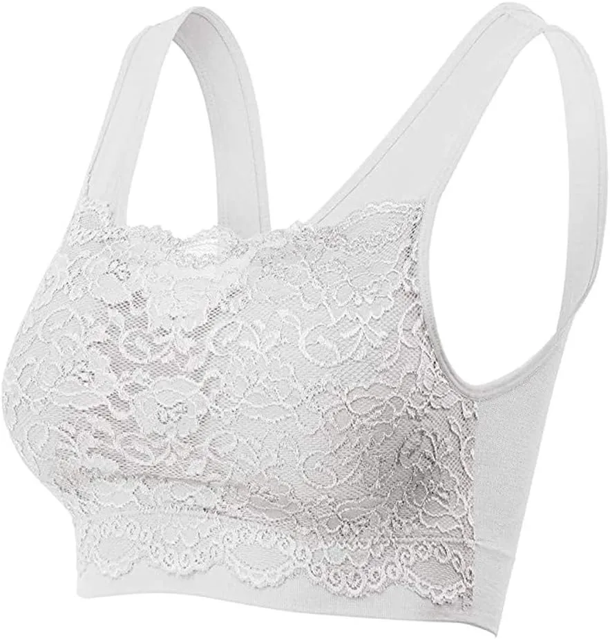 Lace Full Coverage Bras for Women Push Up No Underwire Back Smothing Bras Stretchy Bralettes with Support