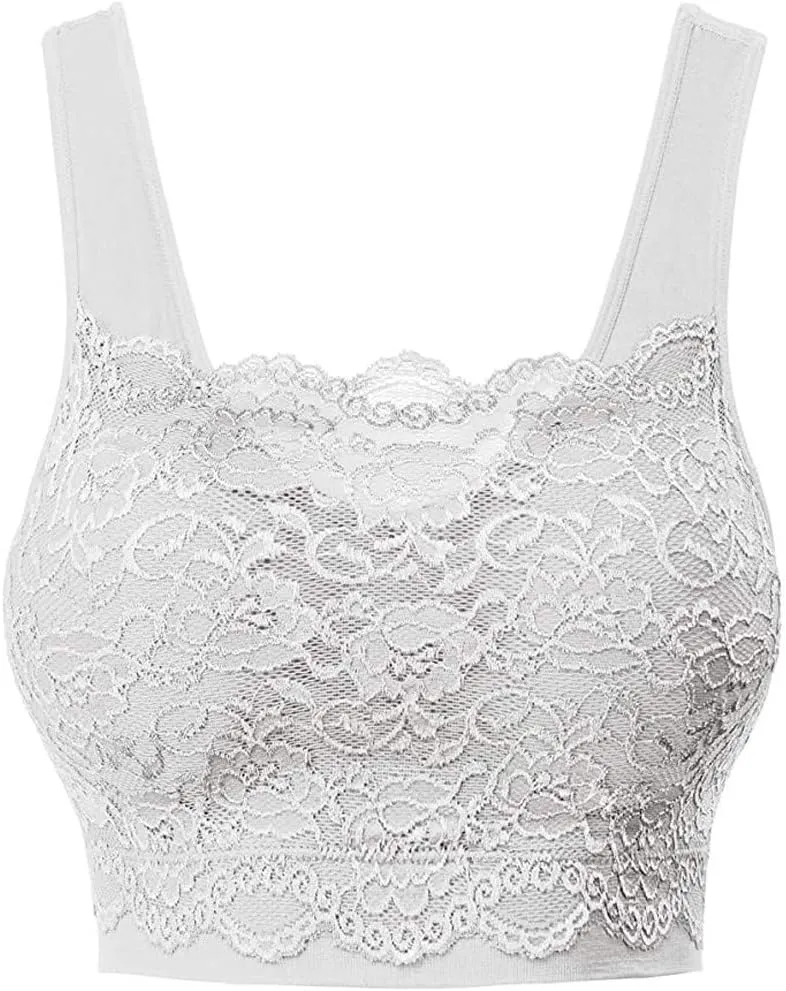 Lace Full Coverage Bras for Women Push Up No Underwire Back Smothing Bras Stretchy Bralettes with Support