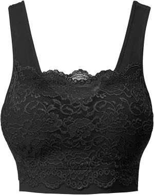 Lace Full Coverage Bras for Women Push Up No Underwire Back Smothing Bras Stretchy Bralettes with Support