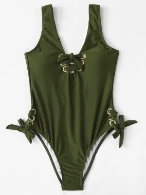Lace Up Swimsuit