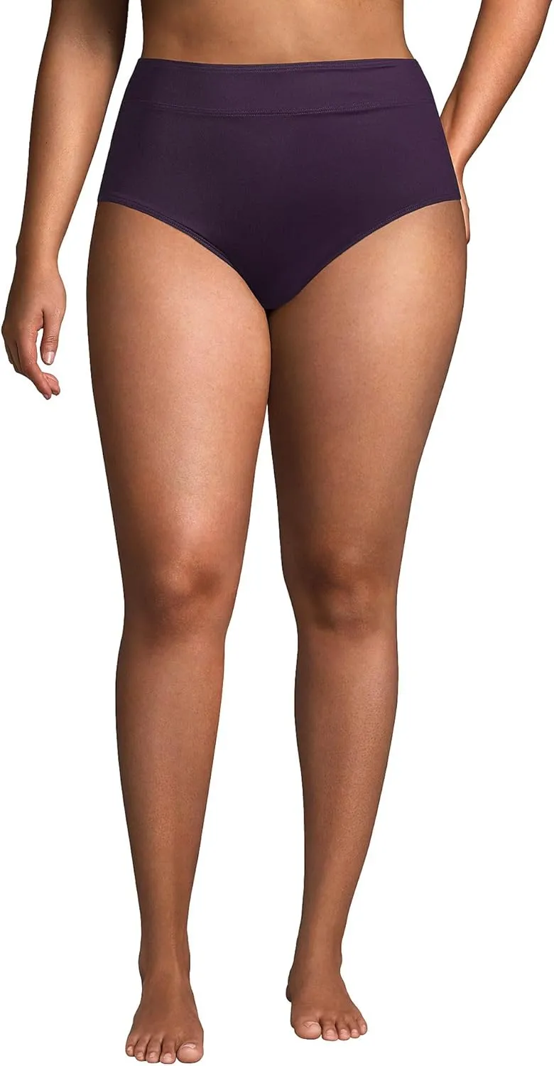 Lands' End Women's Tummy Control High Waisted Bikini Bottoms