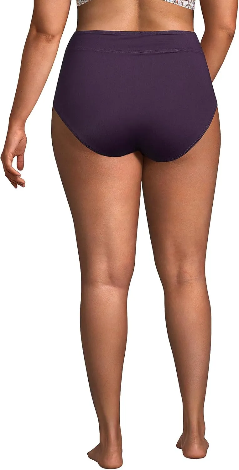 Lands' End Women's Tummy Control High Waisted Bikini Bottoms