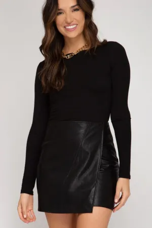 Leather Mini Skirt - Black