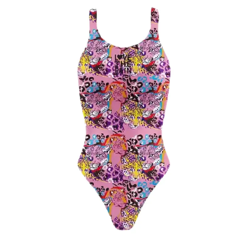Leopard Print Backless Swimsuit