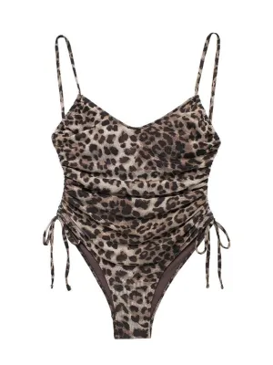 Leopard Print One-Piece Woman's Swimwear for Beach Days