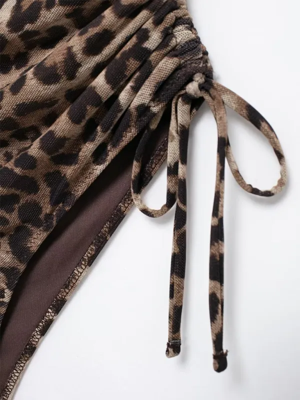 Leopard Print One-Piece Woman's Swimwear for Beach Days