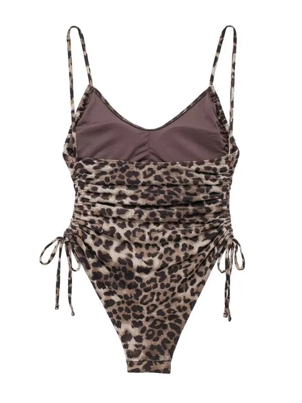 Leopard Print One-Piece Woman's Swimwear for Beach Days