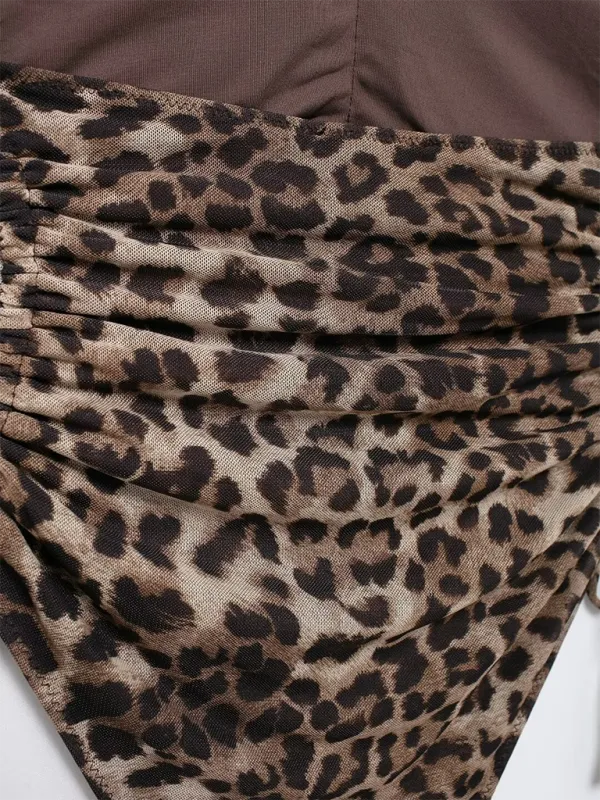 Leopard Print One-Piece Woman's Swimwear for Beach Days