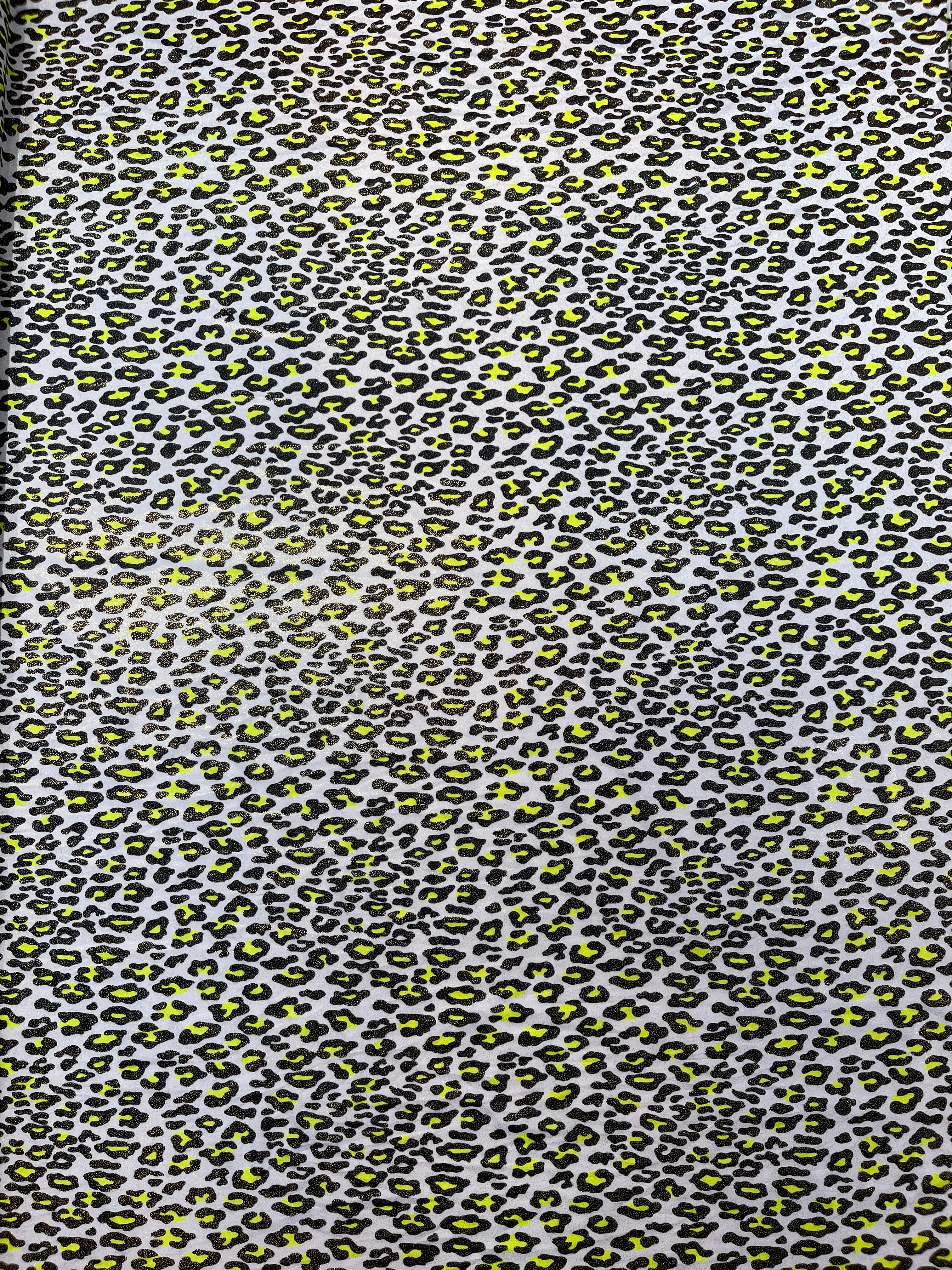 LEOPARD PRINT WITH FOIL STRETCH SPANDEX (by the yard)
