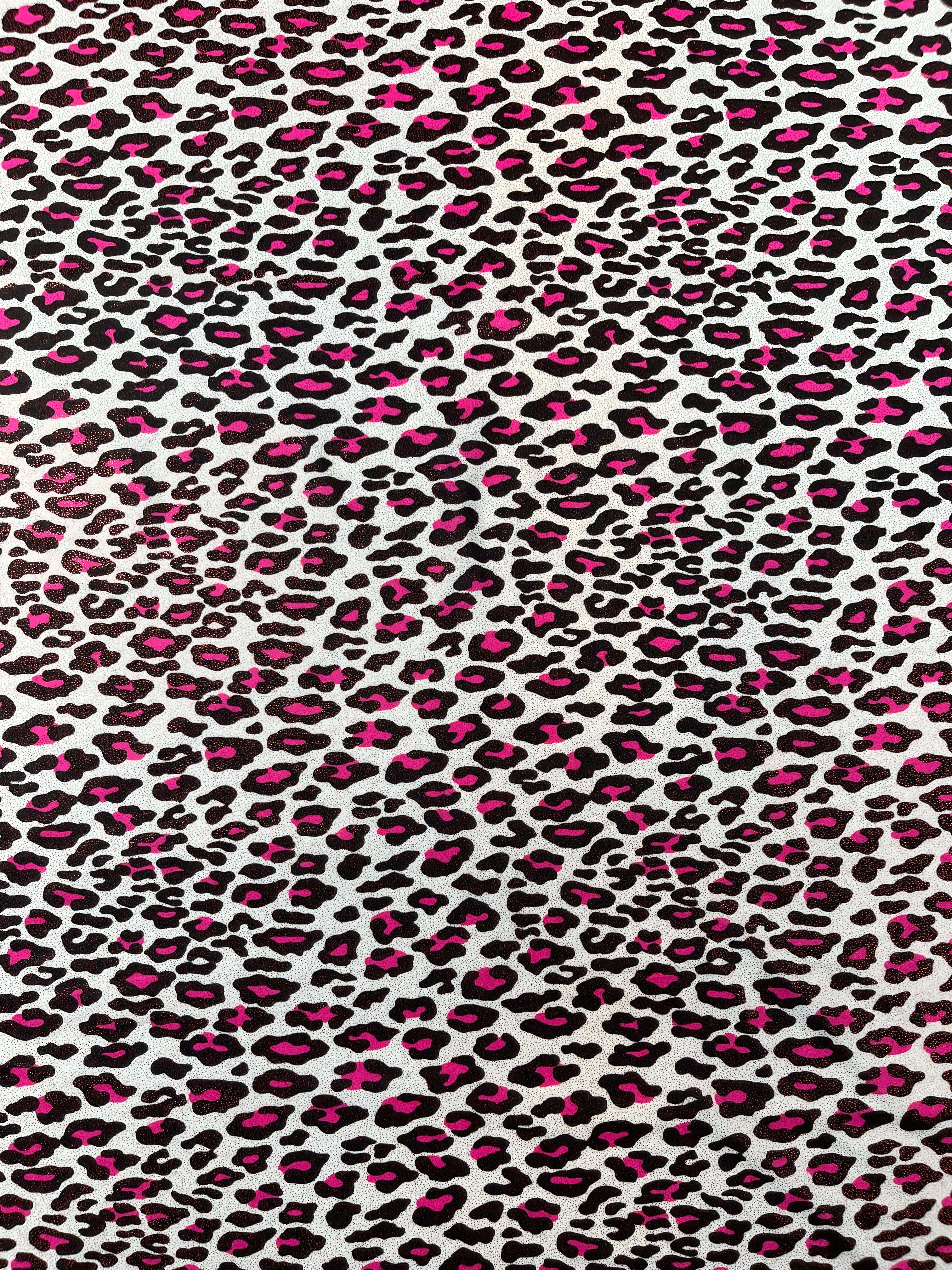 LEOPARD PRINT WITH FOIL STRETCH SPANDEX (by the yard)