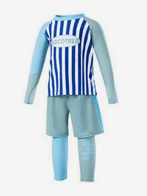 Little Surprise Box 3 PCS Dark Blue Stripes Swimsuit for Boys with UPF 50 