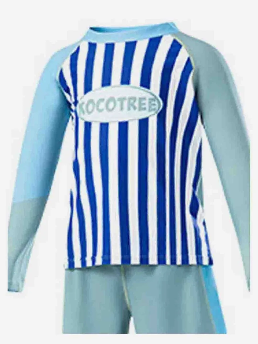 Little Surprise Box 3 PCS Dark Blue Stripes Swimsuit for Boys with UPF 50 