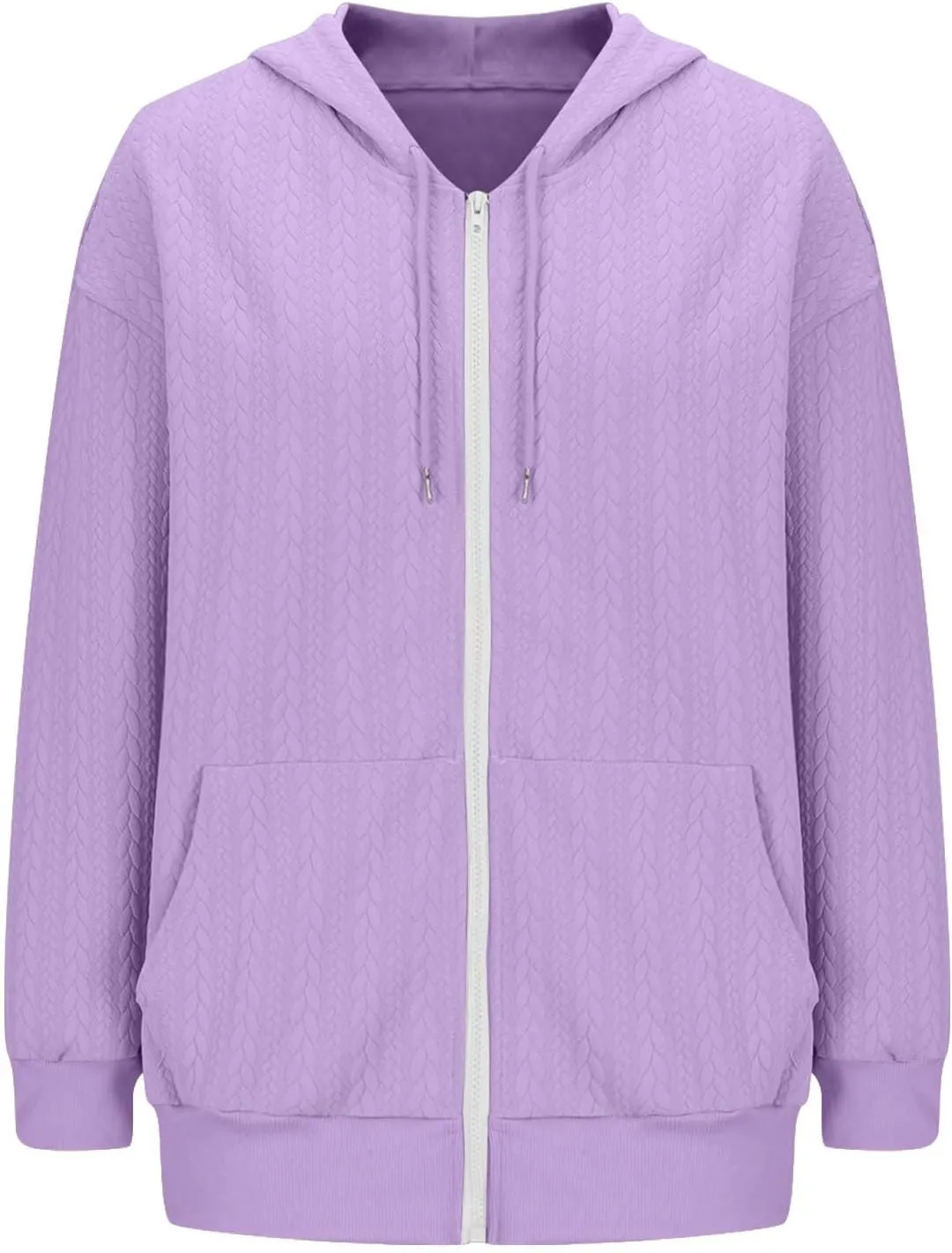 Lpmadey Women's Full Zip Up Hoodie Long Sleeve Hooded Sweatshirts Pockets Jacket Coat for Women Preppy Sweatshirt Y2k Clothes