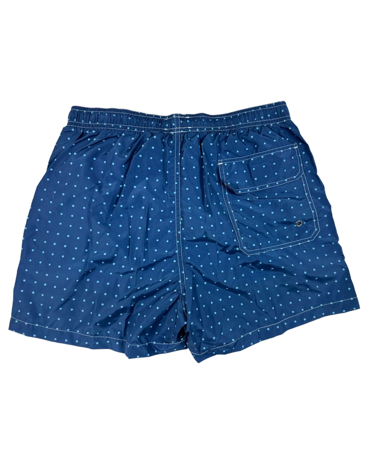 Luigi Borrelli Swim Shorts Classic Blue Dots Design S - Hand Made In Italy