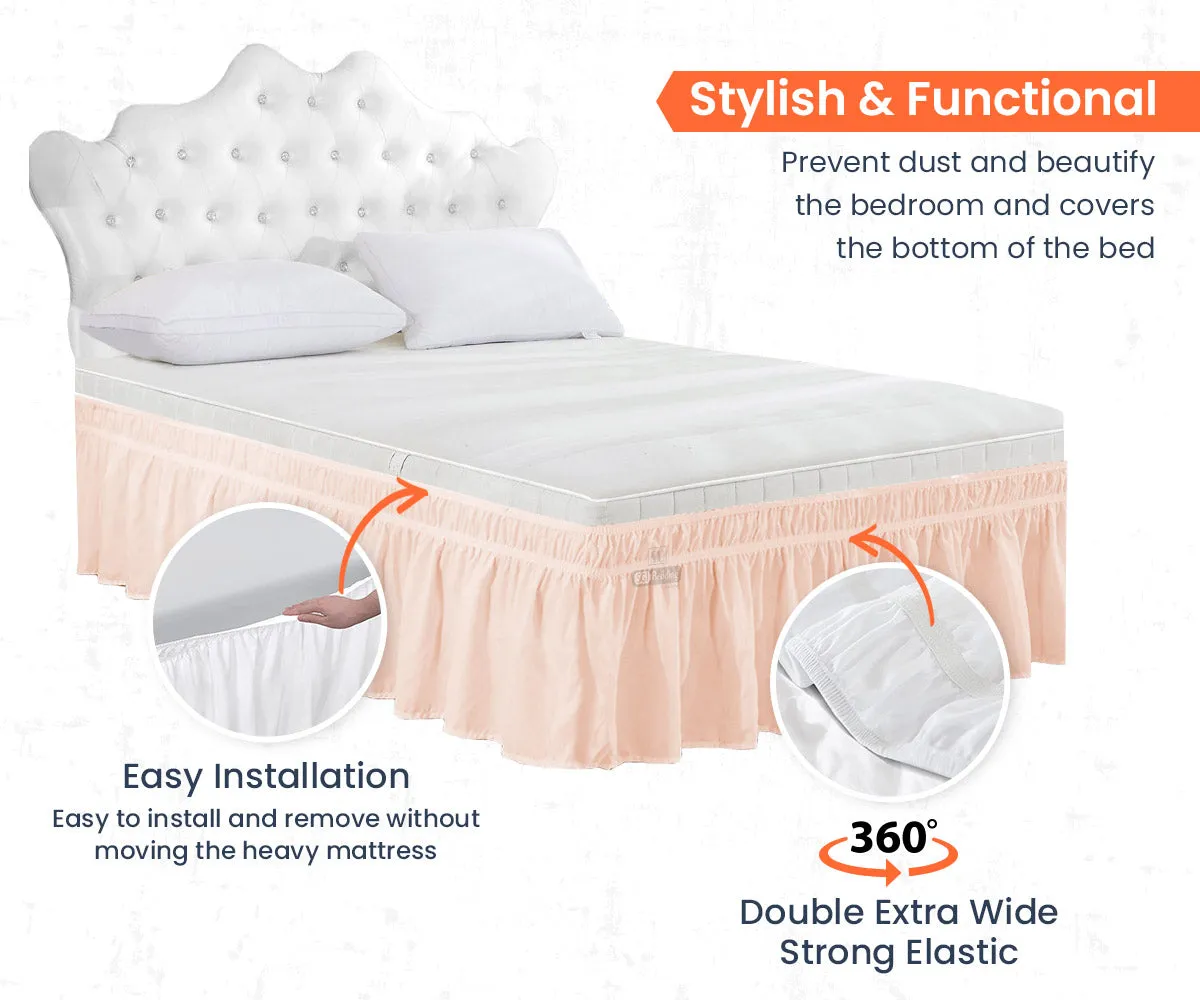 LUXURY PEACH WRAP AROUND BED SKIRT