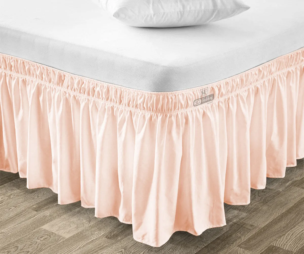 LUXURY PEACH WRAP AROUND BED SKIRT