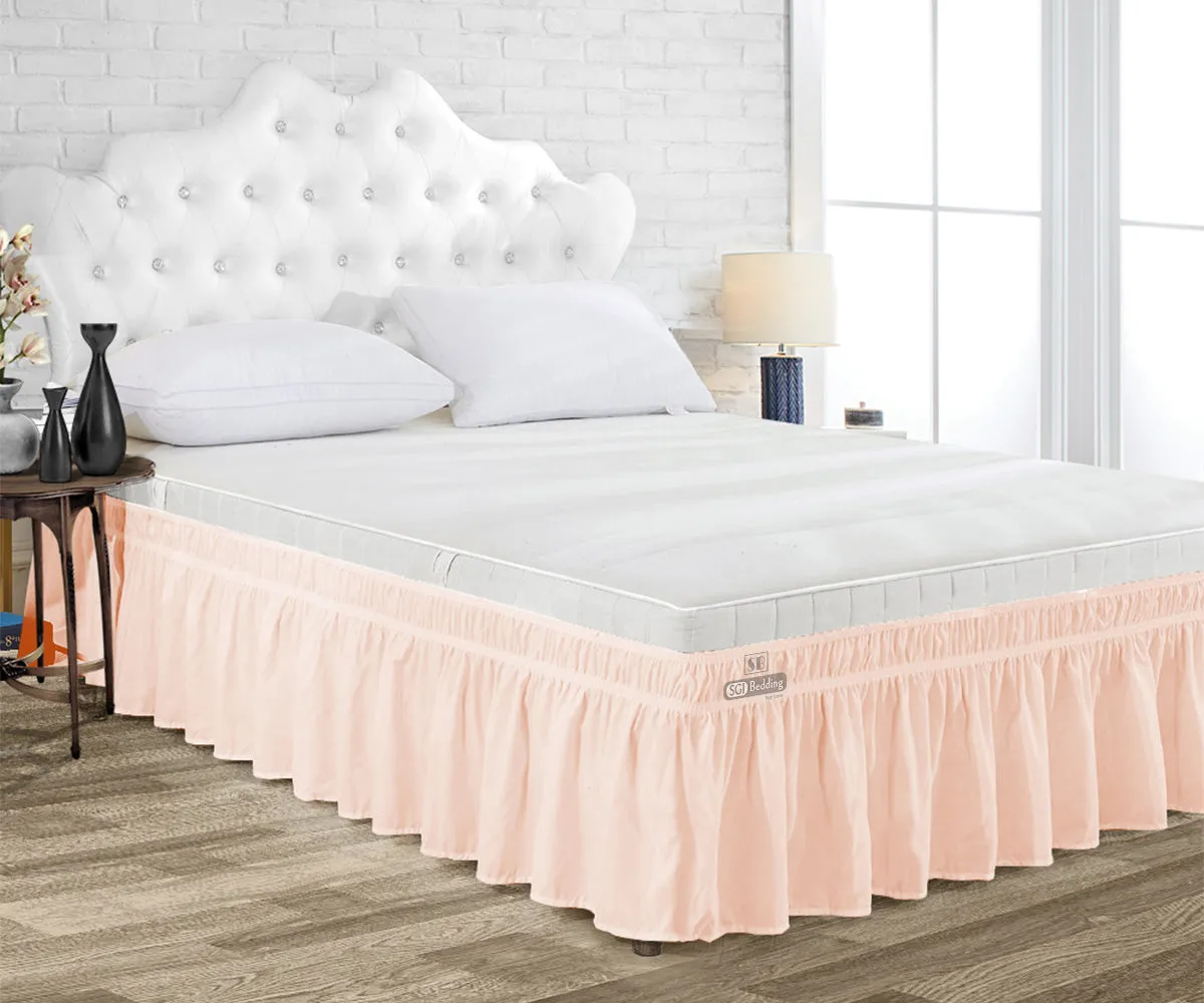 LUXURY PEACH WRAP AROUND BED SKIRT