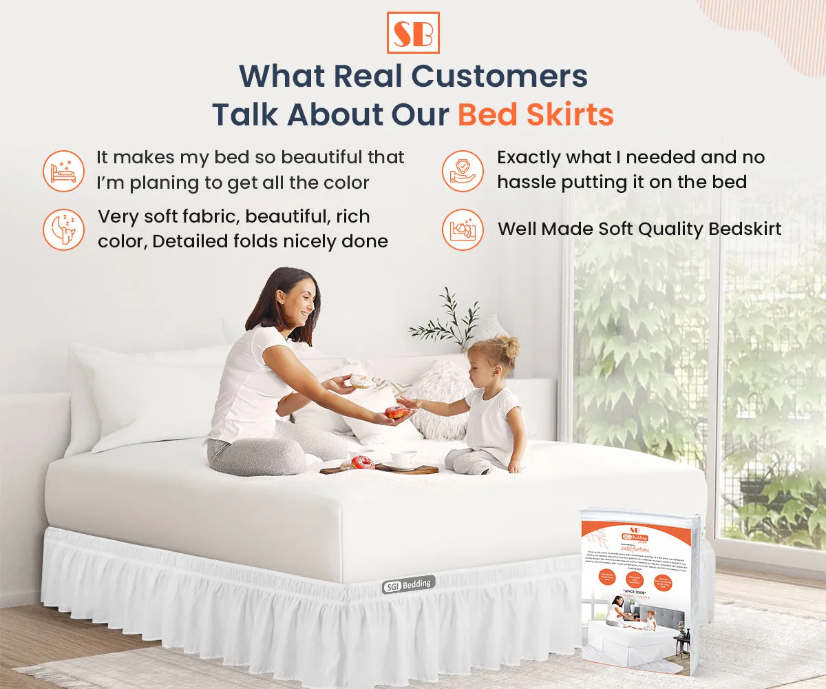 LUXURY PEACH WRAP AROUND BED SKIRT