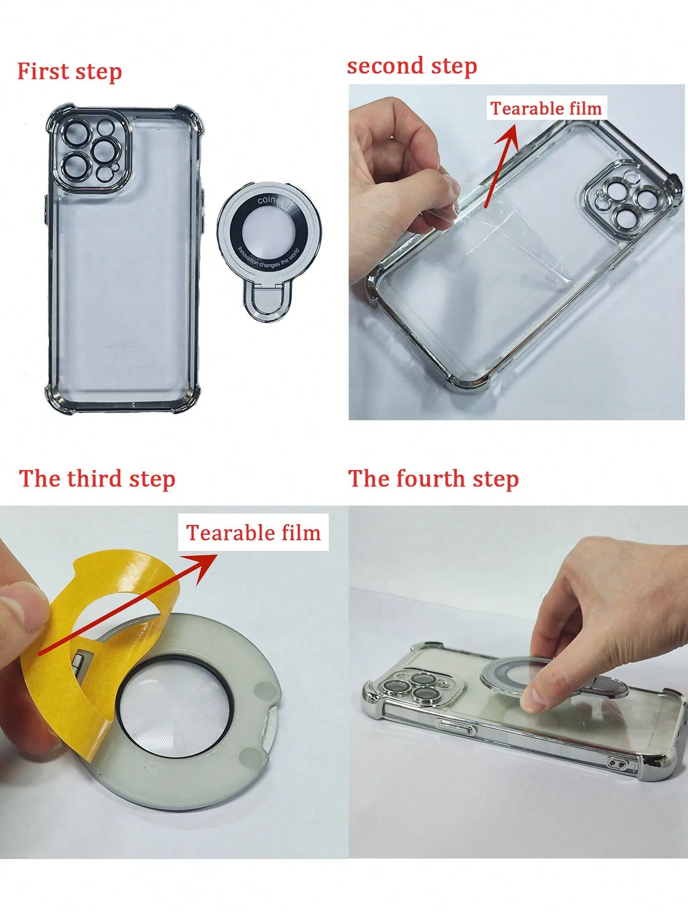 Luxury Transparent Plating Airbag Magnetic Cover for iPhone