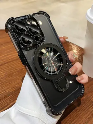 Luxury Transparent Plating Airbag Magnetic Cover for iPhone