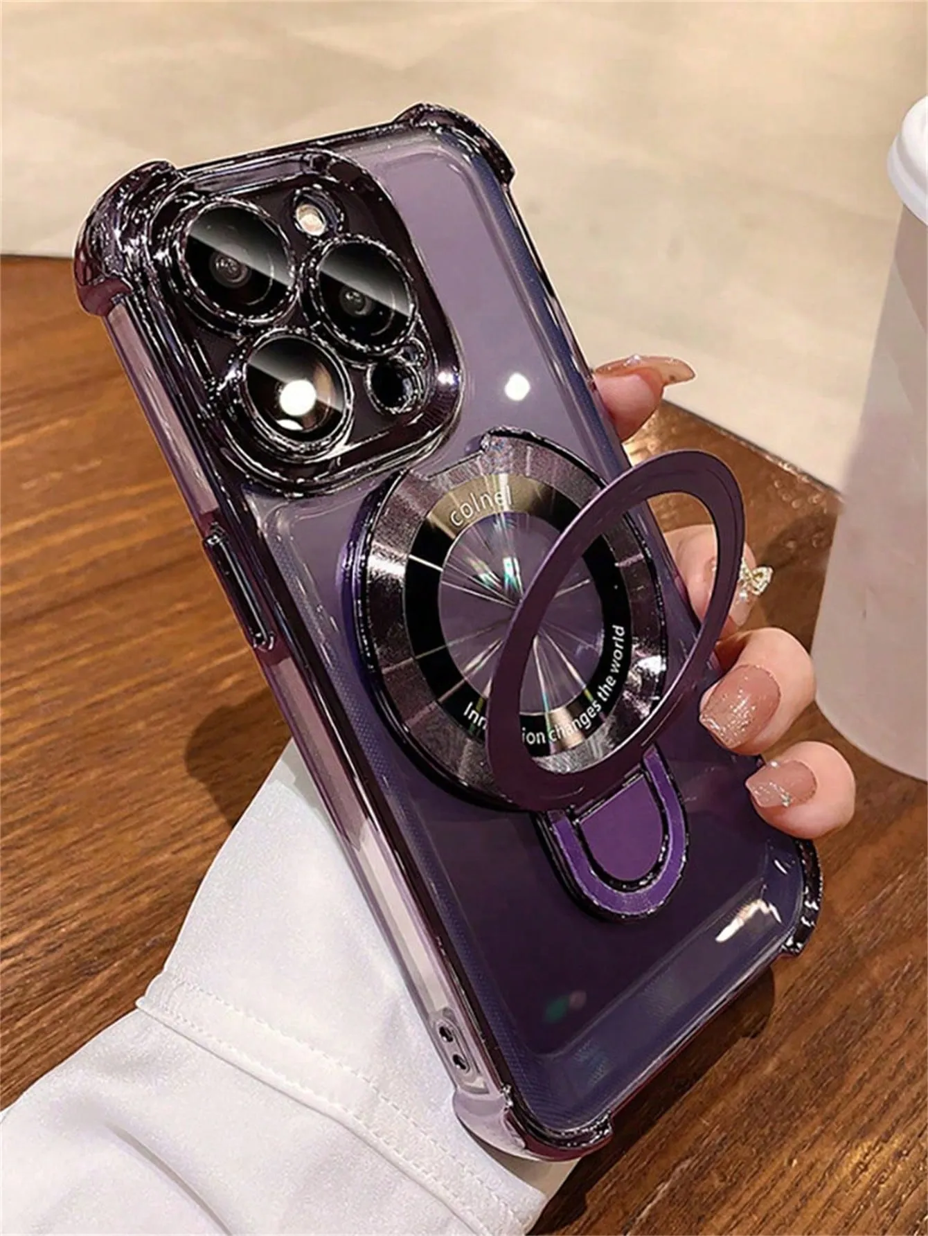 Luxury Transparent Plating Airbag Magnetic Cover for iPhone