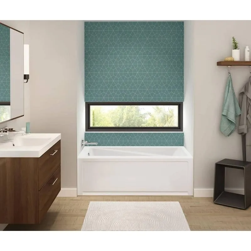 Maax Exhibit IFS AFR Acrylic Alcove Left-Hand Drain Bathtub in White 60 x 32 105512