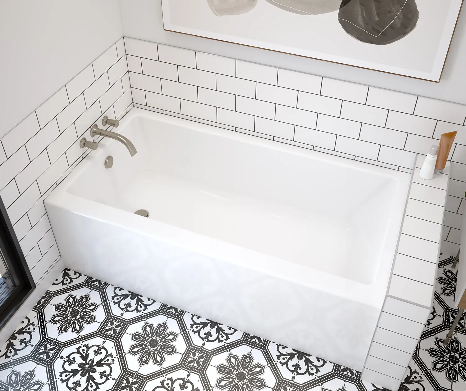 MAAX Rubix 60in.W x 30in.D x 20 3/8H, AFR Acrylic Alcove Right-Hand Drain Bathtub in White** PICK UP IN STORE ONLY **